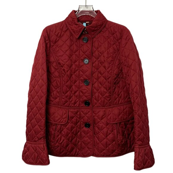 J19707 Burberry Bbr Burberry Red diamond checked lapel single-breasted long-slee